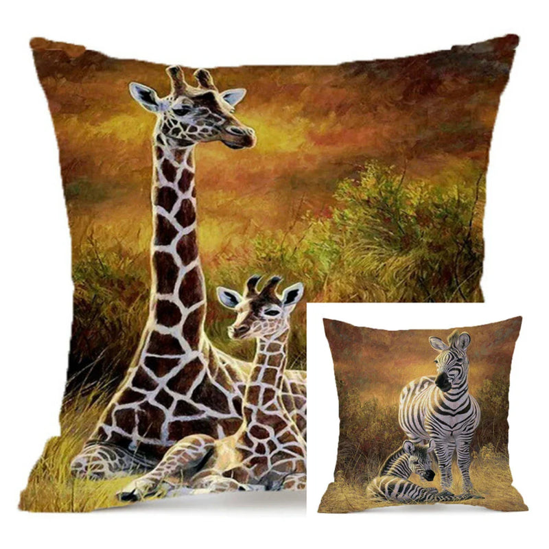 Axyaa Animal Print Cushion Cover - Cozy Sofa Decor