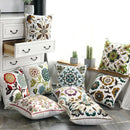 Axyaa Ethnic Style Embroidery Canvas Pillow Cover 45x45cm Square for Sofa Bed