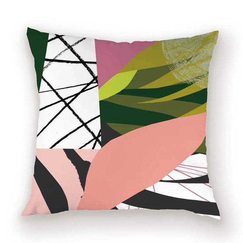 Axyaa Abstract Splice Pattern Pillow Case Bohemian Cushion Cover