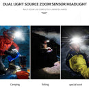 Axya 8000LM COB LED Headlamp with Red Warning Light