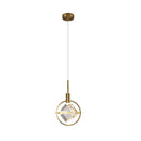 Axyaa Modern Luxury Crystal Chandelier: Nordic Round Single Head Pendant for Home and Bar