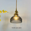 Axyaa Glass Pendant Light: Modern Amber Gray Brass LED Hanging Lamp for Bedroom, Kitchen