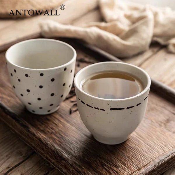 Axya Ceramic Teacup Set, 150ml Creative Coffee Drinking Cups