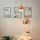 Axyaa Silver Mirror Ball Pendant Light - Modern Glass Globe LED Lamp for Home