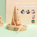 Axya Wooden Cheese Stringing Toy: Montessori Educational Kids Learning Toy