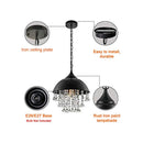 Axyaa Vintage Iron Crystal Chandelier Pendant Lamp