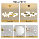 Axyaa Glass Ball LED Pendant Light - Gold/Black, Nordic Style Home Decor