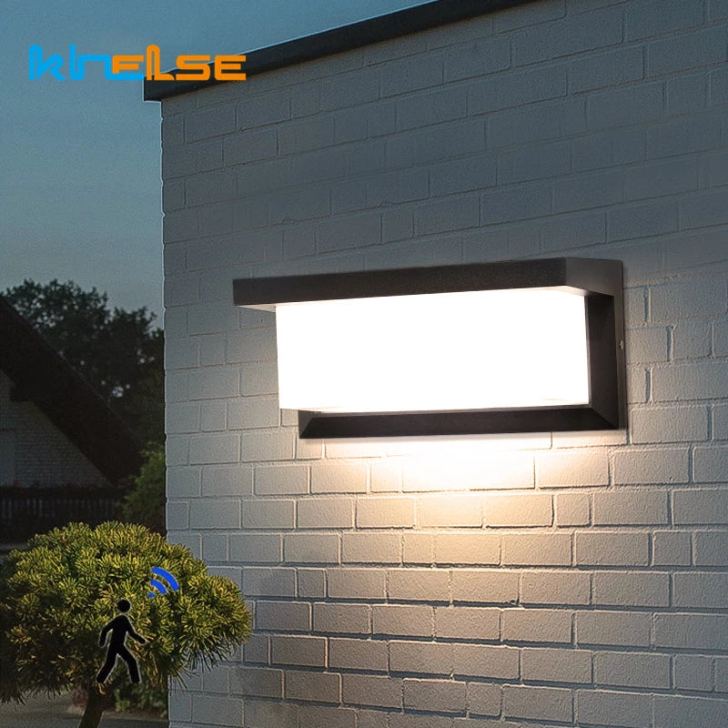 Axyaa 18W LED Outdoor Wall Sconce with Radar Motion Sensor IP66 Waterproof