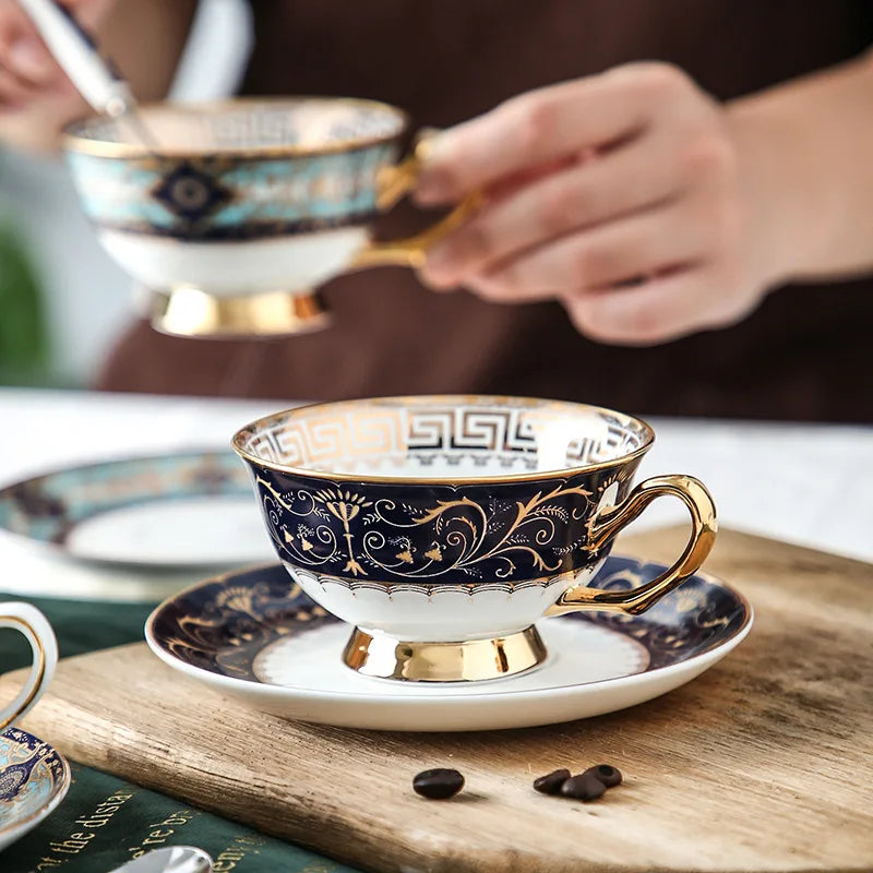 Axya Elegant Bone Coffee Cup Set for New Year & Christmas Gift.