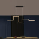 Axyaa Nordic Geometry Black LED Chandelier for Living & Dining Room - Bar Drop Light Fixtures