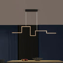Axyaa Black Nordic Geometry LED Chandelier for Living Room Dining Decor