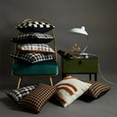 Axyaa Houndstooth Fur Cushion Cover - Nordic Living Room Sofa Decor