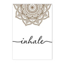 Axyaa Bohemian Floral Beige Canvas Print Yoga Zen Wall Art Poster Decor