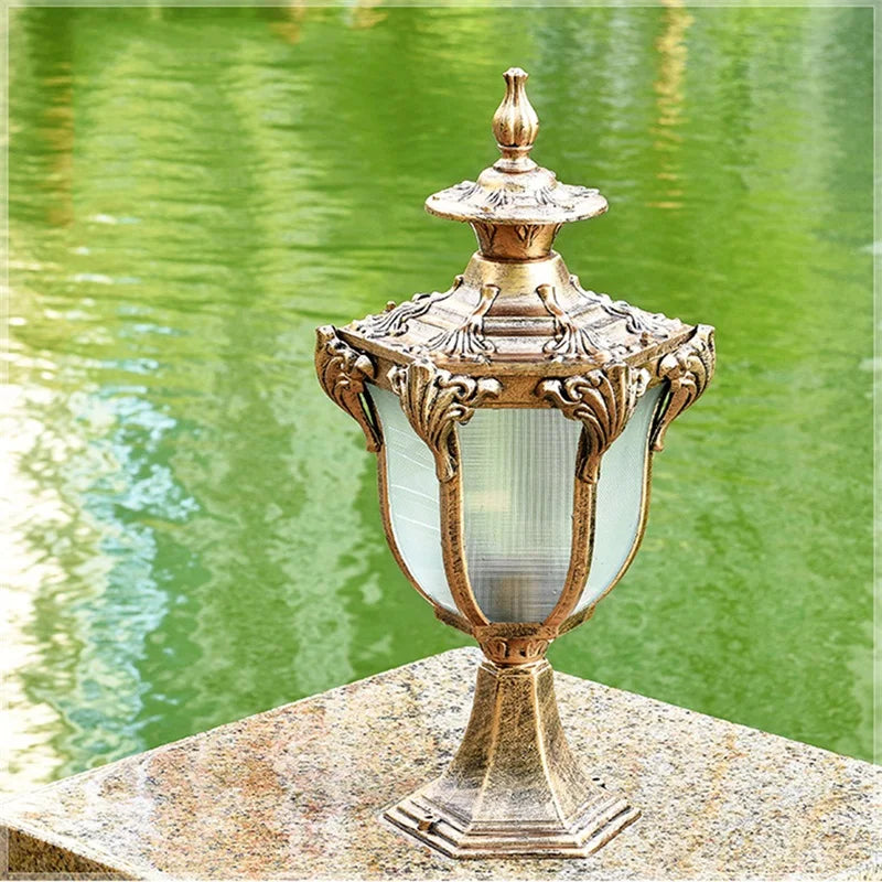 Axyaa Retro Outdoor Wall Light - Waterproof IP65 Pillar Post Lamp in Classical Design