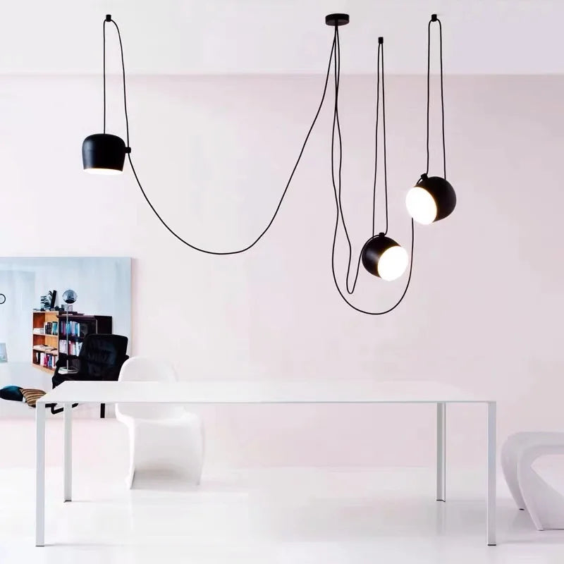 Axya Black Drum Pendant LED Ceiling Lamp for Kitchen & Restaurant