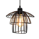 Industrial Vintage Loft Pendant Iron Cage Light by Axyaa - Black