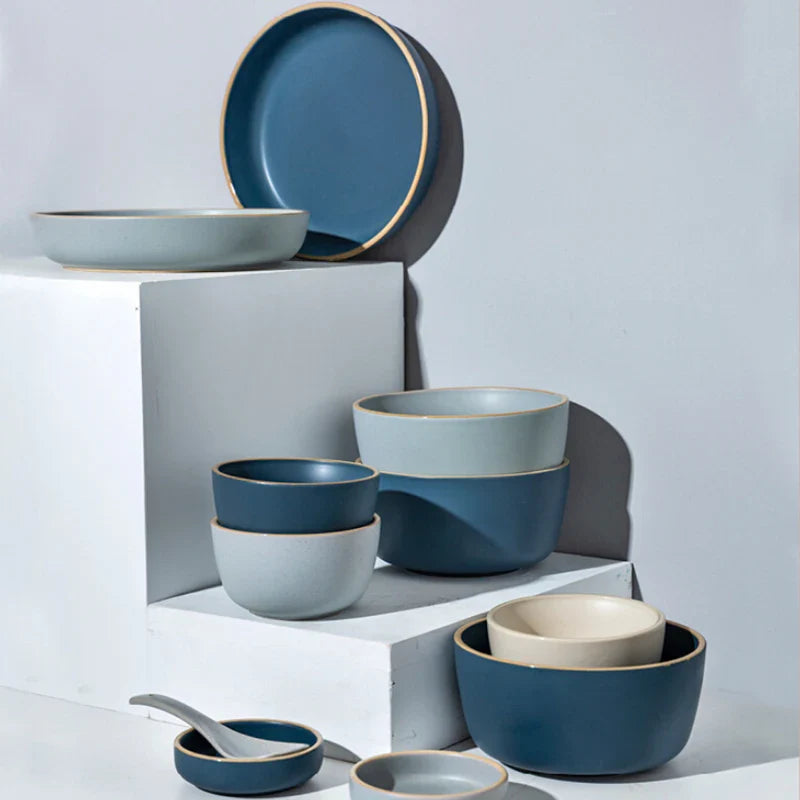 Axya™ Morandi Ceramic Soup Bowl Set - 4 Colors