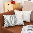 Beige Grey Tufted Coral Pillow Cover by Axyaa for Stylish Home Decor