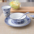 Axya Chinese Tableware Set: Bowl, Plate, Spoon, Cup, Chopstick Holder - Complete Dining Set