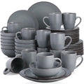 Axyaa MODA Stoneware Dinner Set - 48-Piece Grey Tableware in VANCASSO Design