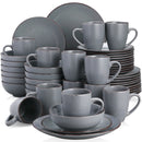 Axyaa MODA Stoneware Dinner Set - 48-Piece Grey Tableware in VANCASSO Design