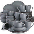 Axyaa MODA Grey Stoneware Dinner Set - 48 Piece Tableware Collection