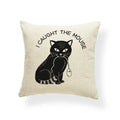 Axyaa Tropical Cat Cushion Cover Moon Blue Cotton Linen Pillow Case