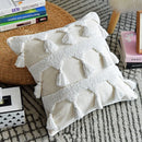 Axyaa Ivory Cushion Cover - Boho Style Tuft Tassels - Home Decor - Neutral Bedroom