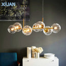Axyaa Gold Black LED Glass Pendant Lamp for Modern Dining Room Lighting