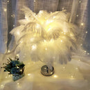 Axyaa Ostrich Feather Table Light with Remote Control Dimmer