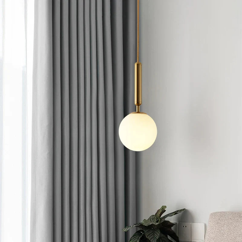 Axyaa Glass Ball Pendant Light - Modern Nordic Globe Ceiling Lamp
