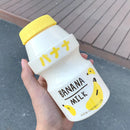 Axyaa Frosted Plastic Fruit Water Bottle 480ml Cute Leakproof Kawaii Milk Carton Shape