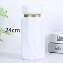 Nordic Marble & Gold Trim Vase by Axyaa - Modern Ceramics for Home Decor