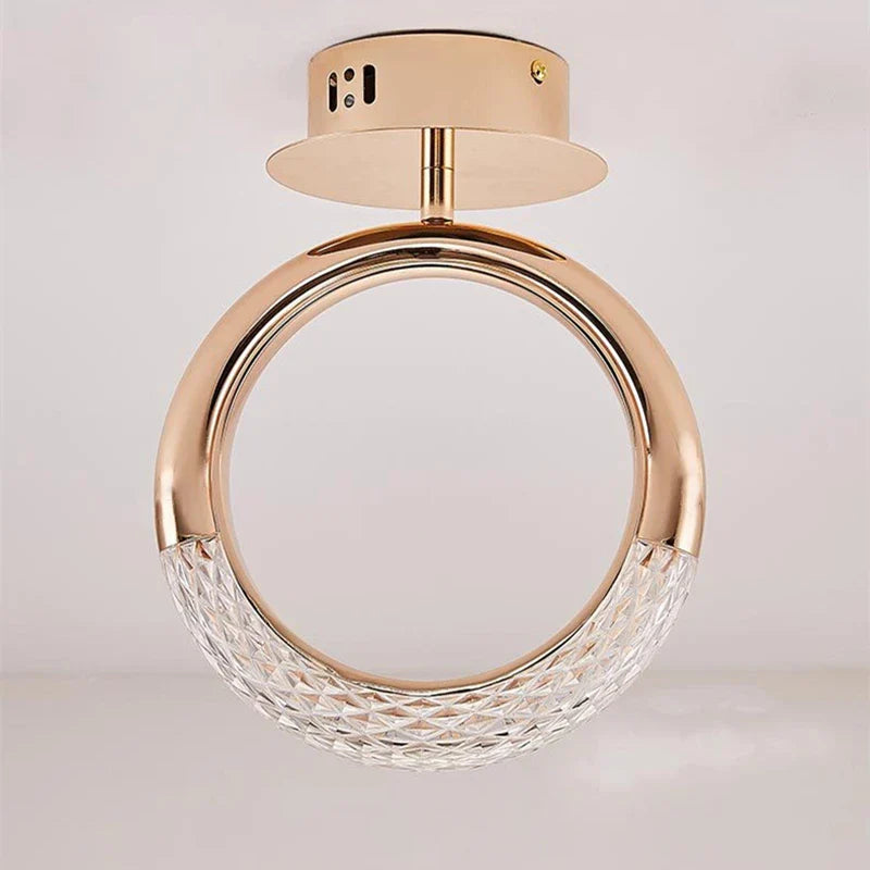 Axyaa Rose Gold Alloy Ceiling Lamp - Modern Nordic Design for Living Room, Kitchen, Bedroom
