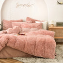 Axyaa Long Hair Velvet Duvet Cover Set - Queen Size
