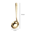 Axyaa Stainless Steel Soup Spoon with Long Handle and Colander - Golden