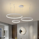 Axyaa LED Circle Rings Acrylic Aluminum Pendant Lights for Home Indoor Lighting