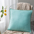 Axyaa Fringed Linen Cushion Cover - 45x45cm - Blue Grey Yellow Red Green