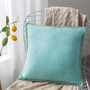 Axyaa Fringed Linen Cushion Cover - 45x45cm - Blue Grey Yellow Red Green