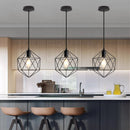 Axyaa Vintage Industrial Chandelier: Black Iron Kitchen Bedroom Pendant Light LED