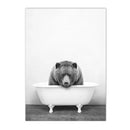 Axyaa Panda Giraffe Bear Elephant Nursery Wall Art Canvas Print