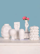 Axyaa Abstract Character Ceramic Vase, Modern Home Decor & Flower Arrangement Accessory