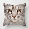 Axyaa Cat Face Print Throw Pillow Cover for Home Sofa Decor