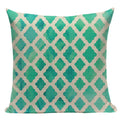 Axyaa Geometric Cushion Cover: Green Pink Diamond Design for Home, Bedroom, and Car