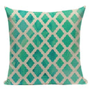 Axyaa Geometric Cushion Cover: Green Pink Diamond Design for Home, Bedroom, and Car