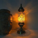 Axyaa Vintage Turkish Mosaic Table Lamp Handcrafted Glass Night Light