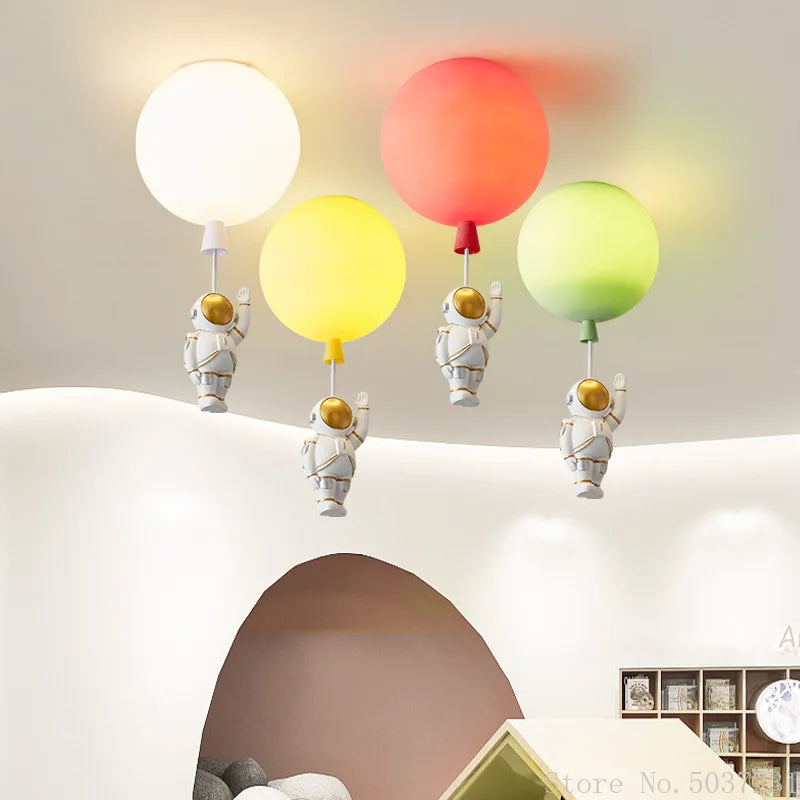 Axyaa Frosted Space Balloon Lamp Chandelier for Children's Room