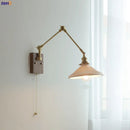 Axyaa Copper Swing Arm LED Wall Sconce - Bedroom Living Room Study Light Fixtures