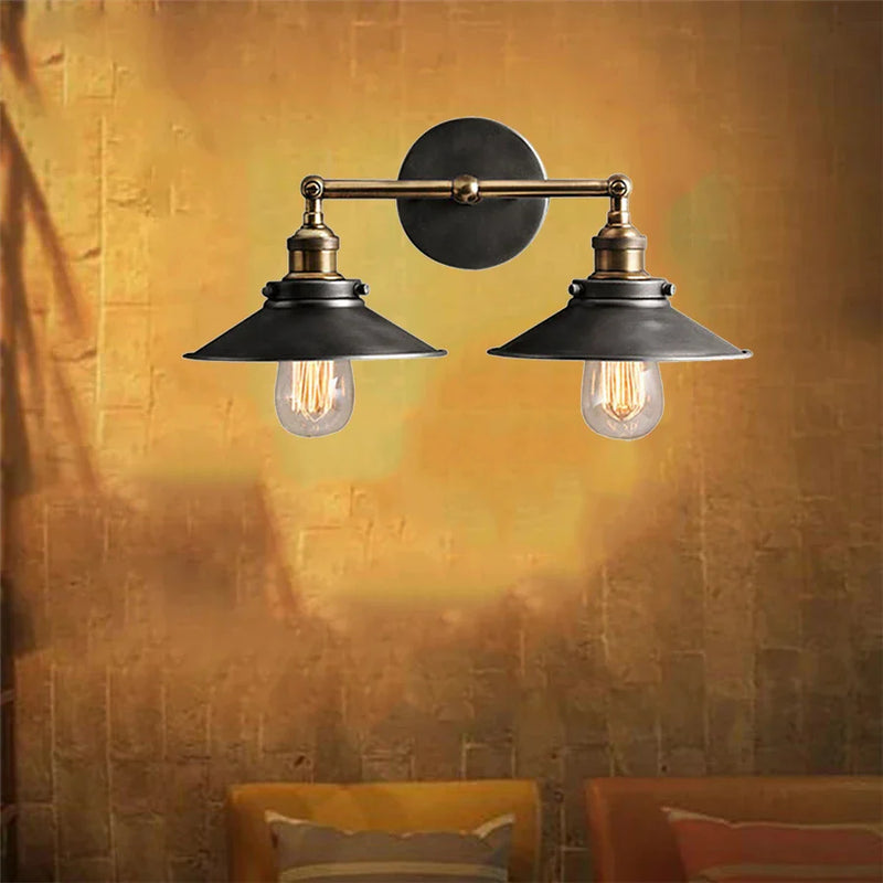 Axyaa Industrial Wall Lamp E27 Metal Sconce for Bedroom Living Room