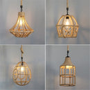 Axyaa Rattan Woven Pendant Light E27 Hanging Lamp for Dining Room Bar